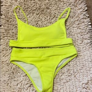 Shein neon yellow bikini.